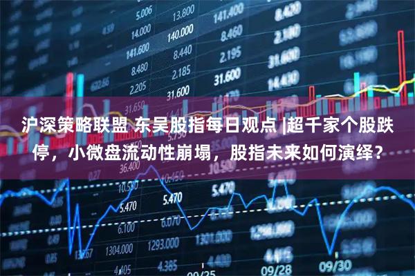 沪深策略联盟 东吴股指每日观点 |超千家个股跌停，小微盘流动性崩塌，股指未来如何演绎？