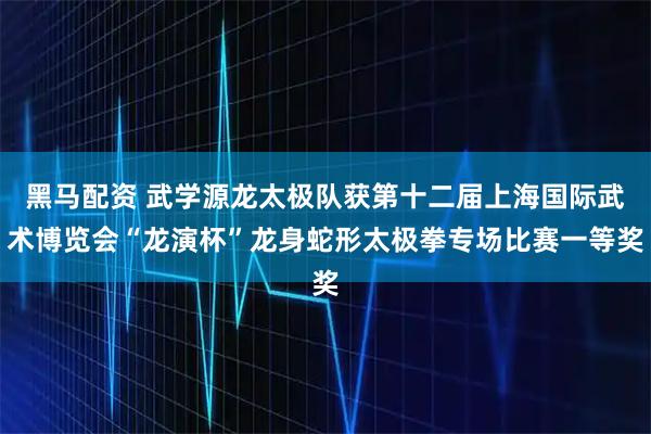 黑马配资 武学源龙太极队获第十二届上海国际武术博览会“龙演杯”龙身蛇形太极拳专场比赛一等奖